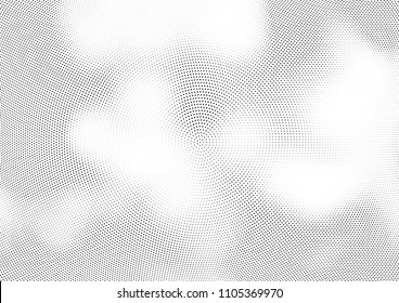 Abstract halftone wave dotted background. Halftone twisted grunge pattern, dot, circle.  Vector modern optical halftone pop art texture for poster, business card, cover, label mock-up, sticker layout