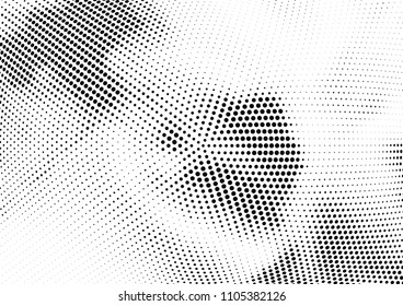 Abstract halftone wave dotted background. Halftone twisted grunge pattern, dot, circle.  Vector modern optical halftone pop art texture for poster, business card, cover, label mock-up, sticker layout