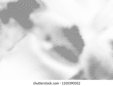Abstract halftone wave dotted background. Halftone twisted grunge pattern, dot, circle.  Vector modern optical halftone pop art texture for poster, business card, cover, label mock-up, sticker layout