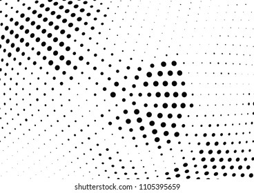 Abstract halftone wave dotted background. Halftone twisted grunge pattern, dot, circle.  Vector modern optical halftone pop art texture for poster, business card, cover, label mock-up, sticker layout