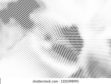 Abstract halftone wave dotted background. Halftone twisted grunge pattern, dot, circle.  Vector modern optical halftone pop art texture for poster, business card, cover, label mock-up, sticker layout