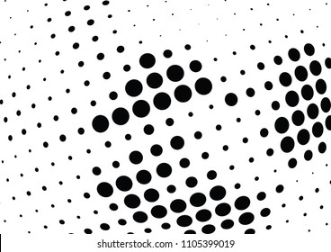Abstract halftone wave dotted background. Halftone twisted grunge pattern, dot, circle.  Vector modern optical halftone pop art texture for poster, business card, cover, label mock-up, sticker layout