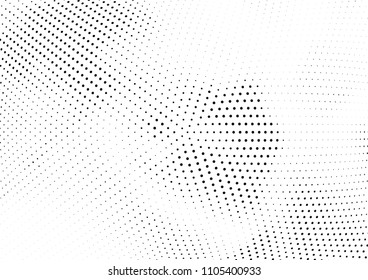 Abstract halftone wave dotted background. Halftone twisted grunge pattern, dot, circle.  Vector modern optical halftone pop art texture for poster, business card, cover, label mock-up, sticker layout