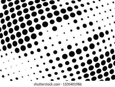 Abstract halftone wave dotted background. Halftone twisted grunge pattern, dot, circle.  Vector modern optical halftone pop art texture for poster, business card, cover, label mock-up, sticker layout