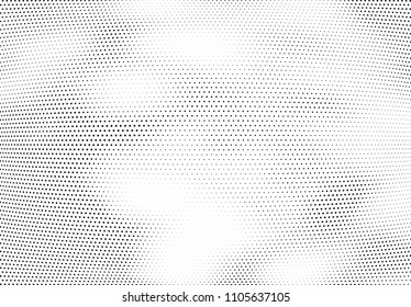 Abstract halftone wave dotted background. Halftone twisted grunge pattern, dot, circle.  Vector modern optical halftone pop art texture for poster, business card, cover, label mock-up, sticker layout
