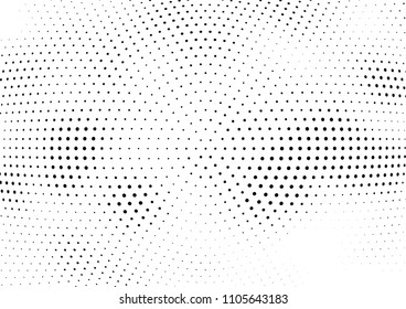 Abstract halftone wave dotted background. Halftone twisted grunge pattern, dot, circle.  Vector modern optical halftone pop art texture for poster, business card, cover, label mock-up, sticker layout