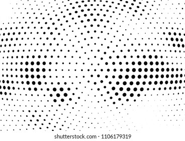 Abstract halftone wave dotted background. Halftone twisted grunge pattern, dot, circle.  Vector modern optical halftone pop art texture for poster, business card, cover, label mock-up, sticker layout