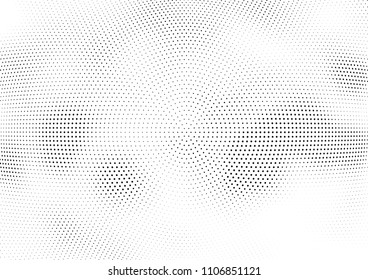 Abstract halftone wave dotted background. Halftone twisted grunge pattern, dot, circle.  Vector modern optical halftone pop art texture for poster, business card, cover, label mock-up, sticker layout