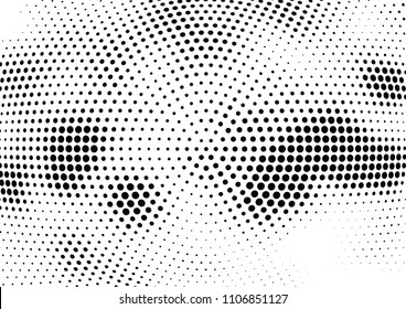 Abstract halftone wave dotted background. Halftone twisted grunge pattern, dot, circle.  Vector modern optical halftone pop art texture for poster, business card, cover, label mock-up, sticker layout