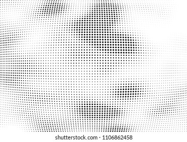 Abstract halftone wave dotted background. Halftone twisted grunge pattern, dot, circle.  Vector modern optical halftone pop art texture for poster, business card, cover, label mock-up, sticker layout