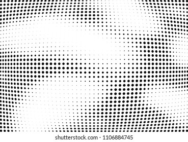 Abstract halftone wave dotted background. Halftone twisted grunge pattern, dot, circle.  Vector modern optical halftone pop art texture for poster, business card, cover, label mock-up, sticker layout