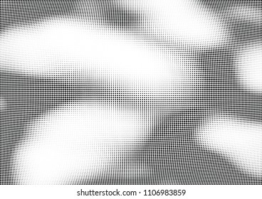 Abstract halftone wave dotted background. Halftone twisted grunge pattern, dot, circle.  Vector modern optical halftone pop art texture for poster, business card, cover, label mock-up, sticker layout