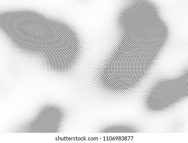 Abstract halftone wave dotted background. Halftone twisted grunge pattern, dot, circle.  Vector modern optical halftone pop art texture for poster, business card, cover, label mock-up, sticker layout