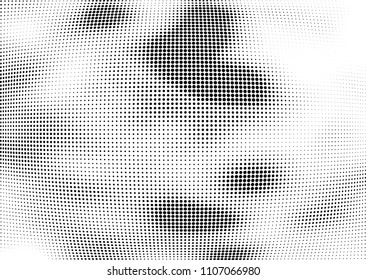Abstract halftone wave dotted background. Halftone twisted grunge pattern, dot, circle.  Vector modern optical halftone pop art texture for poster, business card, cover, label mock-up, sticker layout