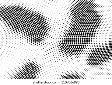 Abstract halftone wave dotted background. Halftone twisted grunge pattern, dot, circle.  Vector modern optical halftone pop art texture for poster, business card, cover, label mock-up, sticker layout