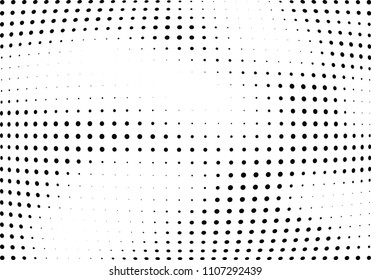 Abstract halftone wave dotted background. Halftone twisted grunge pattern, dot, circle.  Vector modern optical halftone pop art texture for poster, business card, cover, label mock-up, sticker layout