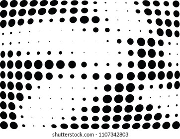 Abstract halftone wave dotted background. Halftone twisted grunge pattern, dot, circle.  Vector modern optical halftone pop art texture for poster, business card, cover, label mock-up, sticker layout