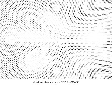 Abstract halftone wave dotted background. Halftone twisted grunge pattern, dot, circle.  Vector modern optical halftone pop art texture for poster, business card, cover, label mock-up, sticker layout