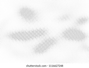 Abstract halftone wave dotted background. Halftone twisted grunge pattern, dot, circle.  Vector modern optical halftone pop art texture for poster, business card, cover, label mock-up, sticker layout