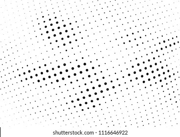 Abstract halftone wave dotted background. Halftone twisted grunge pattern, dot, circle.  Vector modern optical halftone pop art texture for poster, business card, cover, label mock-up, sticker layout