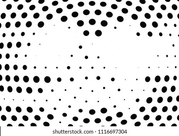 Abstract halftone wave dotted background. Halftone twisted grunge pattern, dot, circle.  Vector modern optical halftone pop art texture for poster, business card, cover, label mock-up, sticker layout