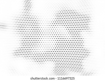 Abstract halftone wave dotted background. Halftone twisted grunge pattern, dot, circle.  Vector modern optical halftone pop art texture for poster, business card, cover, label mock-up, sticker layout