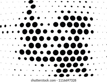 Abstract halftone wave dotted background. Halftone twisted grunge pattern, dot, circle.  Vector modern optical halftone pop art texture for poster, business card, cover, label mock-up, sticker layout