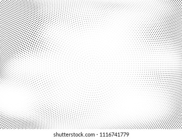 Abstract halftone wave dotted background. Halftone twisted grunge pattern, dot, circle.  Vector modern optical halftone pop art texture for poster, business card, cover, label mock-up, sticker layout