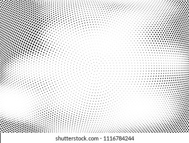 Abstract halftone wave dotted background. Halftone twisted grunge pattern, dot, circle.  Vector modern optical halftone pop art texture for poster, business card, cover, label mock-up, sticker layout