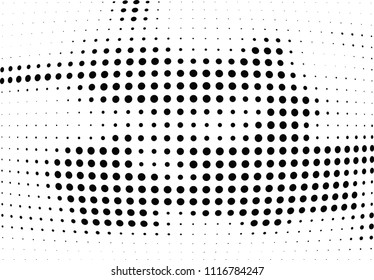 Abstract halftone wave dotted background. Halftone twisted grunge pattern, dot, circle.  Vector modern optical halftone pop art texture for poster, business card, cover, label mock-up, sticker layout