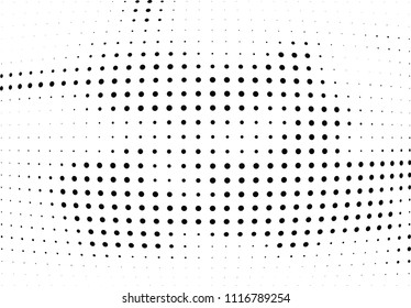 Abstract halftone wave dotted background. Halftone twisted grunge pattern, dot, circle.  Vector modern optical halftone pop art texture for poster, business card, cover, label mock-up, sticker layout
