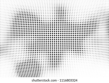 Abstract halftone wave dotted background. Halftone twisted grunge pattern, dot, circle.  Vector modern optical halftone pop art texture for poster, business card, cover, label mock-up, sticker layout