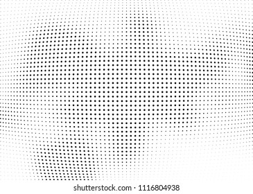 Abstract halftone wave dotted background. Halftone twisted grunge pattern, dot, circle.  Vector modern optical halftone pop art texture for poster, business card, cover, label mock-up, sticker layout