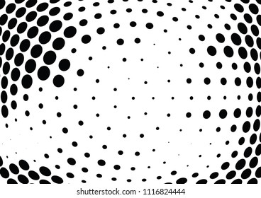 Abstract halftone wave dotted background. Halftone twisted grunge pattern, dot, circle.  Vector modern optical halftone pop art texture for poster, business card, cover, label mock-up, sticker layout