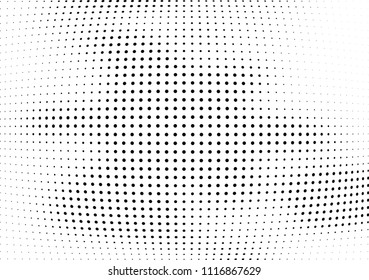 Abstract halftone wave dotted background. Halftone twisted grunge pattern, dot, circle.  Vector modern optical halftone pop art texture for poster, business card, cover, label mock-up, sticker layout