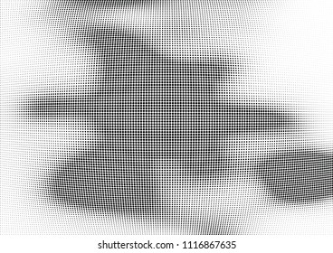 Abstract halftone wave dotted background. Halftone twisted grunge pattern, dot, circle.  Vector modern optical halftone pop art texture for poster, business card, cover, label mock-up, sticker layout