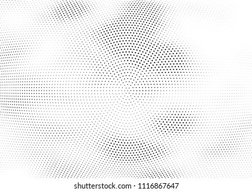 Abstract halftone wave dotted background. Halftone twisted grunge pattern, dot, circle.  Vector modern optical halftone pop art texture for poster, business card, cover, label mock-up, sticker layout