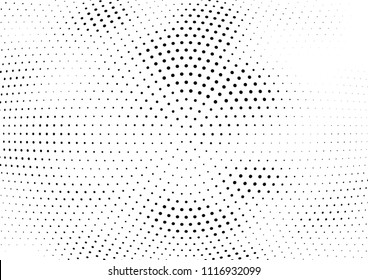 Abstract halftone wave dotted background. Halftone twisted grunge pattern, dot, circle.  Vector modern optical halftone pop art texture for poster, business card, cover, label mock-up, sticker layout