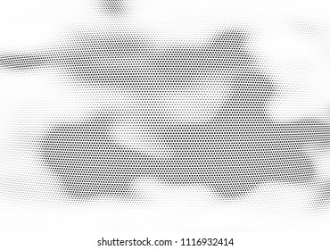 Abstract halftone wave dotted background. Halftone twisted grunge pattern, dot, circle.  Vector modern optical halftone pop art texture for poster, business card, cover, label mock-up, sticker layout