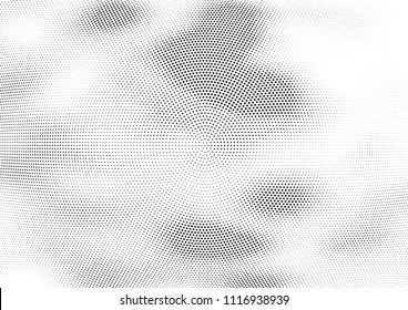Abstract halftone wave dotted background. Halftone twisted grunge pattern, dot, circle.  Vector modern optical halftone pop art texture for poster, business card, cover, label mock-up, sticker layout