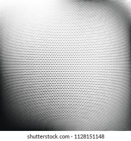 Abstract halftone wave dotted background. Halftone twisted grunge pattern, dot, circle.  Vector modern optical halftone pop art texture for poster, business card, cover, label mock-up, sticker layout