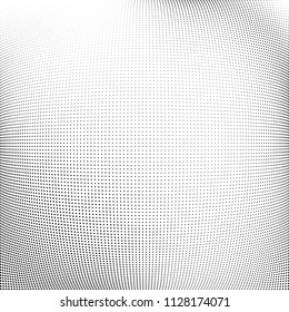 Abstract halftone wave dotted background. Halftone  grunge pattern with square.  Vector halftone modern pop art twisted texture for poster, cover, business card, postcard, art label layout, sticker.