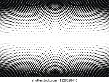 Abstract halftone wave dotted background. Halftone twisted grunge pattern, dot, circle.  Vector modern optical halftone pop art texture for poster, business card, cover, label mock-up, sticker layout