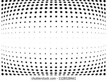Abstract halftone wave dotted background. Halftone twisted grunge pattern, dot, circle.  Vector modern optical halftone pop art texture for poster, business card, cover, label mock-up, sticker layout