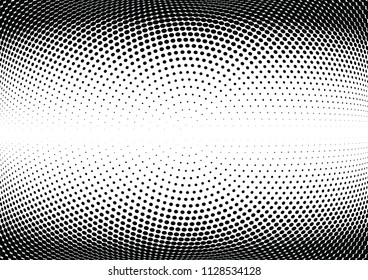 Abstract halftone wave dotted background. Halftone twisted grunge pattern, dot, circle.  Vector modern optical halftone pop art texture for poster, business card, cover, label mock-up, sticker layout