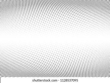 Abstract halftone wave dotted background. Halftone twisted grunge pattern, dot, circle.  Vector modern optical halftone pop art texture for poster, business card, cover, label mock-up, sticker layout