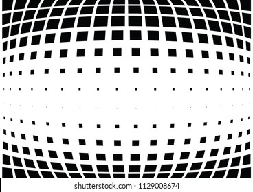 Abstract halftone wave dotted background. Halftone  grunge pattern with square.  Vector halftone modern pop art twisted texture for poster, cover, business card, postcard, art label layout, sticker.