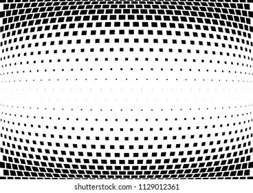 Abstract halftone wave dotted background. Halftone  grunge pattern with square.  Vector halftone modern pop art twisted texture for poster, cover, business card, postcard, art label layout, sticker.