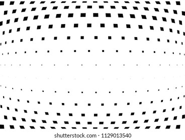 Abstract halftone wave dotted background. Halftone  grunge pattern with square.  Vector halftone modern pop art twisted texture for poster, cover, business card, postcard, art label layout, sticker.