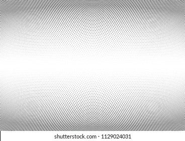 Abstract halftone wave dotted background. Halftone  grunge pattern with square.  Vector halftone modern pop art twisted texture for poster, cover, business card, postcard, art label layout, sticker.